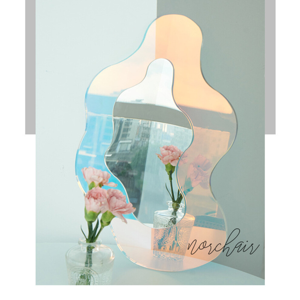 1 Piece Makeup Mirror Acrylic Wall Mount Funky Minimal Colorful Mirror for Bedroom Make-up Mirror Minimal Spaces Room Decor - Image 5