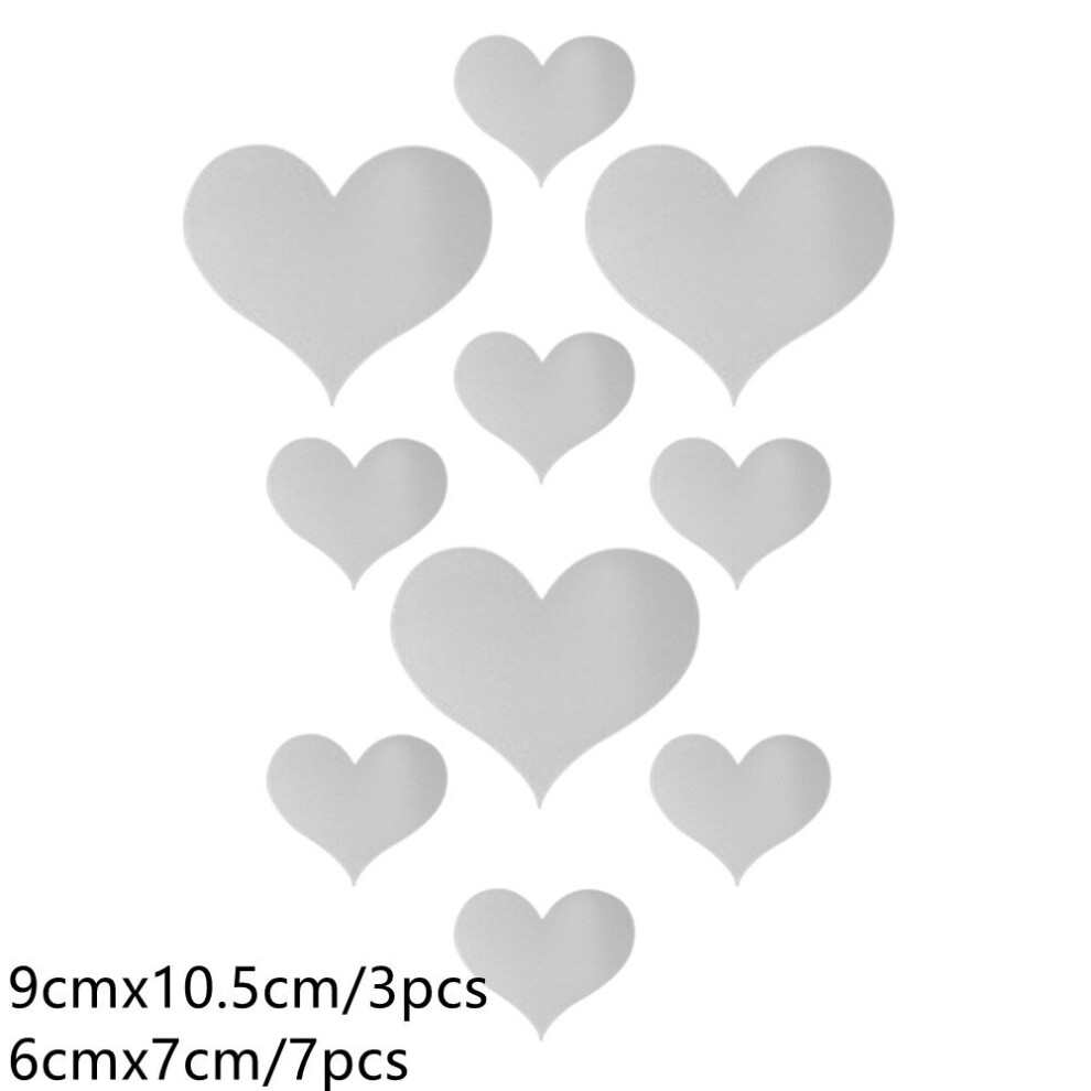 10 Pcs Heart Wall Sticker Stickers Decal Living Room Home Decor DIY Creative Modern Background Wall Decoration
