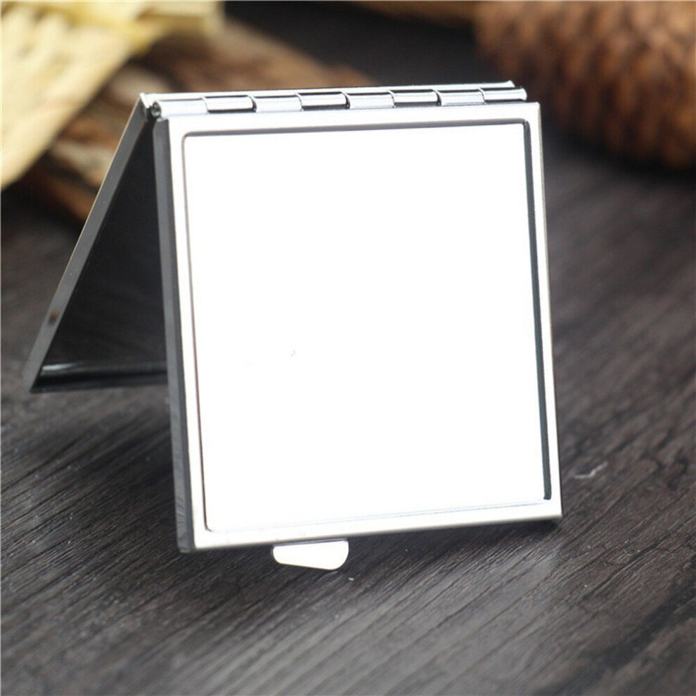 10PCS 60MM Mini Makeup Mirror Silver Compact Pocket Mirror Portable Round Double-Sided Folding Cosmetic Mirror Female