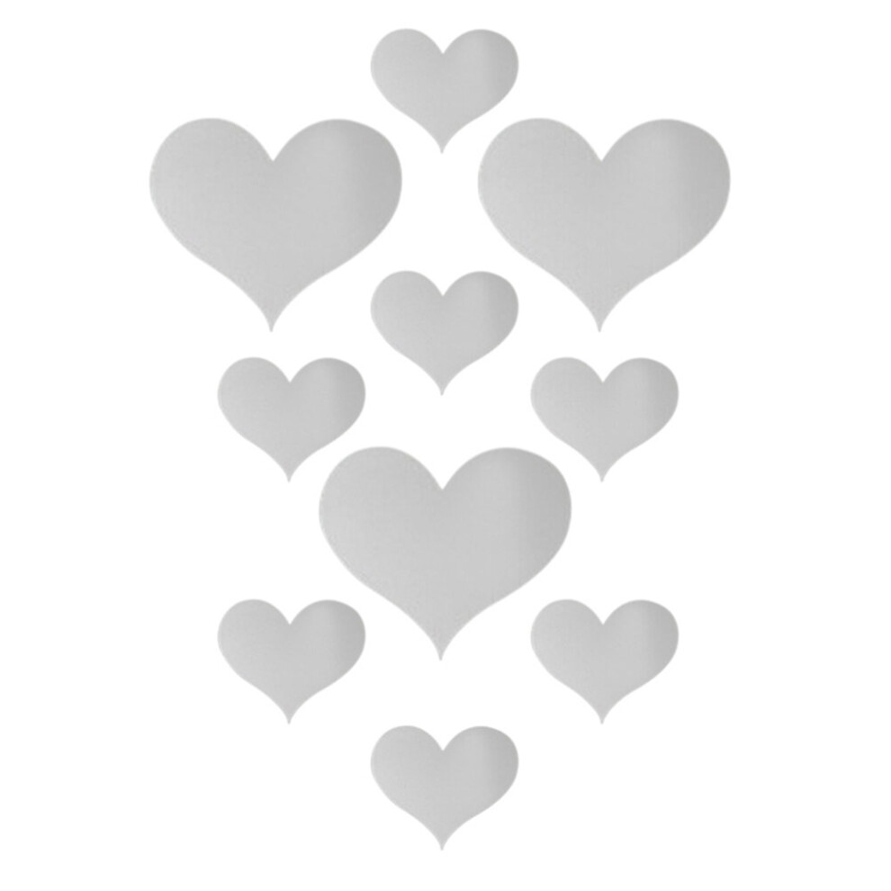 10pcsHeart Love Bathroom Acrylic 3D Mirrors Irregular Mirror Living Room Decoration Mini Sticker Mirror Room Decor