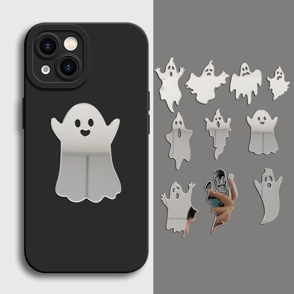 10pcs/set Halloween Ghost Mirror Sticker Acrylic Decorative Mirrors Irregular Plastic Floor Mirror Bathroom Bedroom Decor