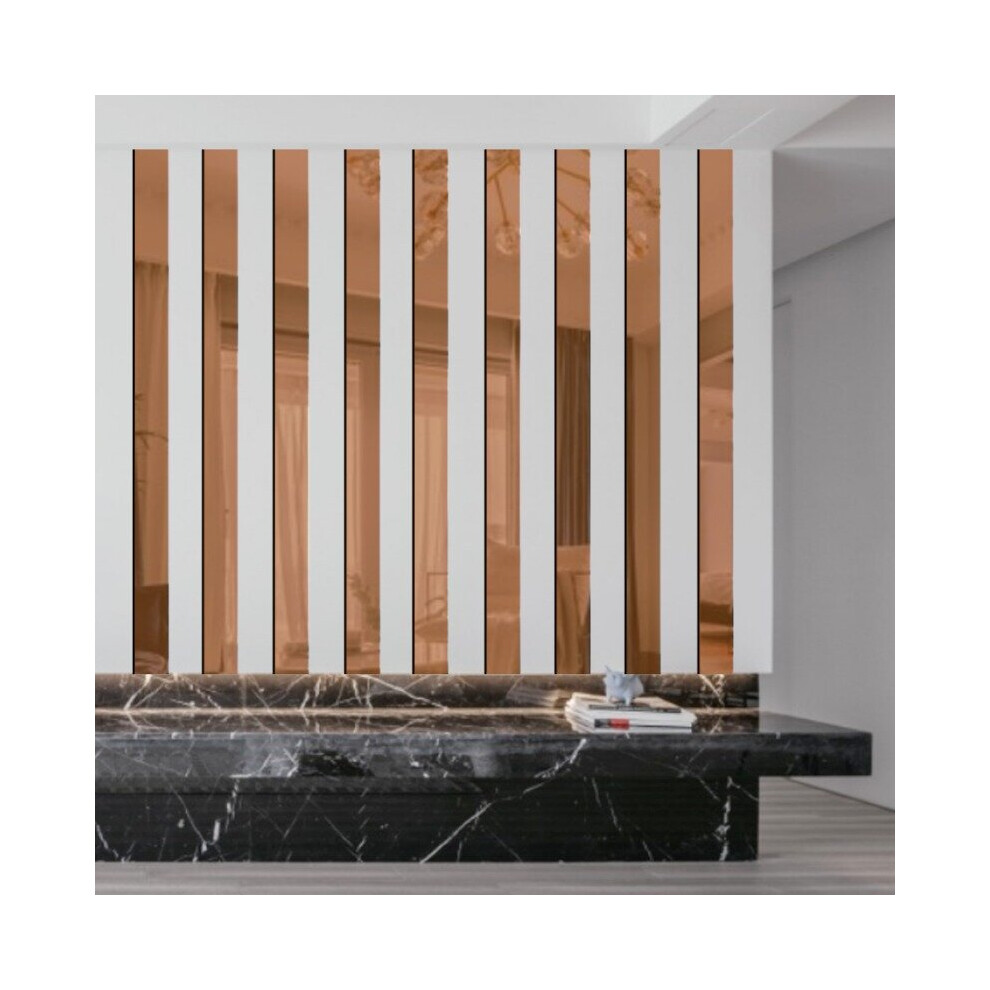 10Pcs/Set Striped Mirror Stickers Self Adhesive Removable Acrylic Mirror Sheets Wall Decals For Home Art Room Bedroom