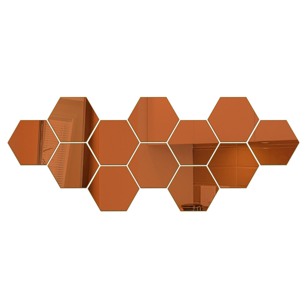 12pcs Hexagonal Honeycomb Mirror 46x40mm Acrylic Wall Home Decor Living Room Crystal Stereo Mirror Sticker