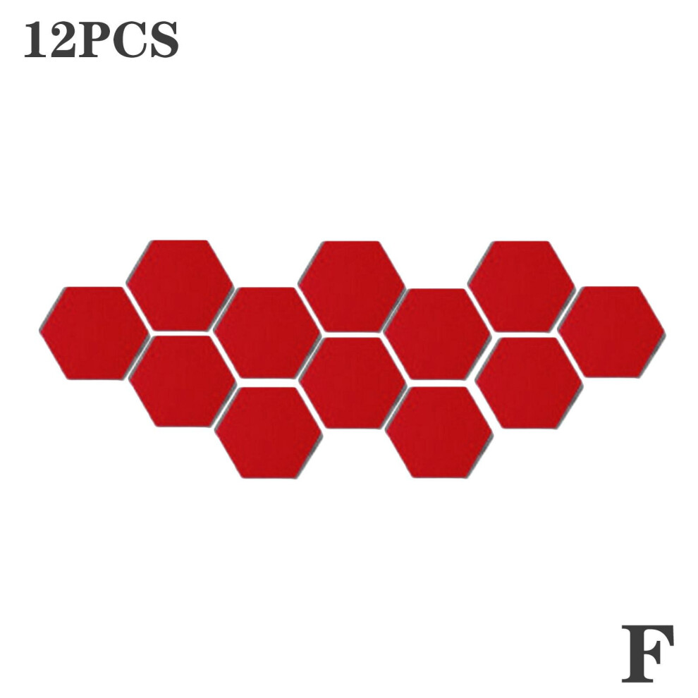 12pcs/Set 3D Hexagon Mirror Wall Sticker DIY Home Art Wall Decor Living Aisle Wall Acrylic Removable Mirror Sticker Room St X4W0