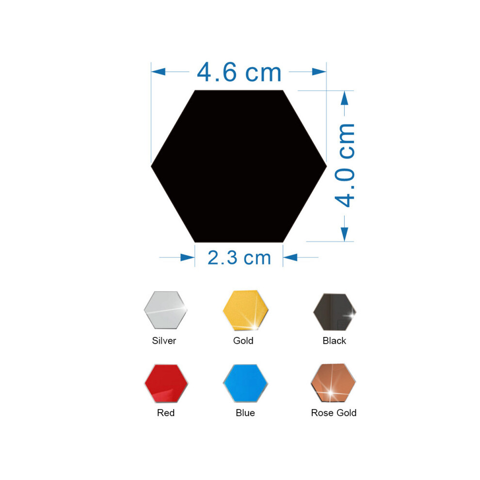 12Pcs/set Hexagon Mirror Sticker Diy Wall Stickers 3D Acrylic Mirror Self-Adhesive Aisle Floor Decor Bathroom Modern Decals