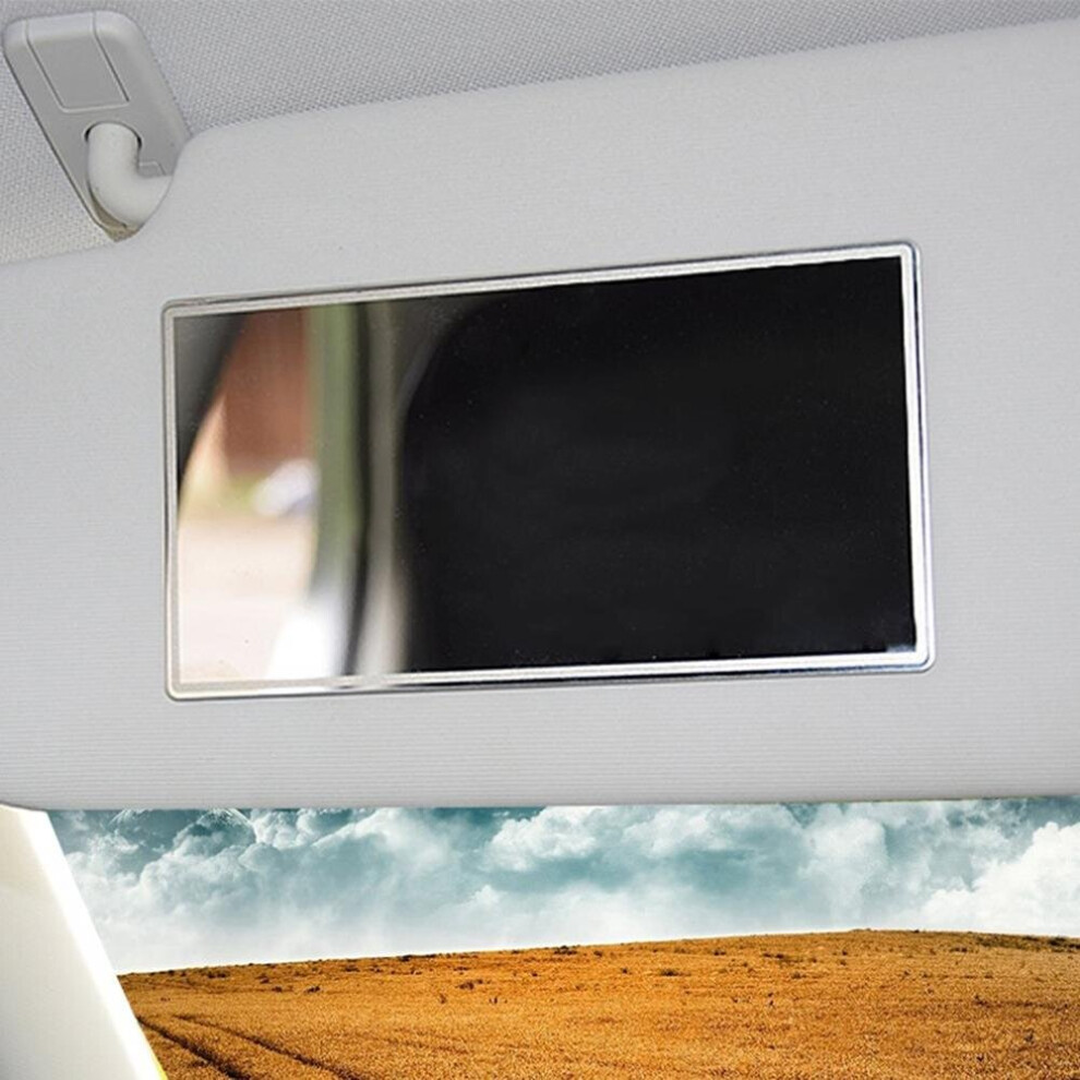 15*8CM Practical Auto Car Makeup Mirror Universal Car Interior Sun-Shading Stainless Steel Cosmetic Mirror Supplies