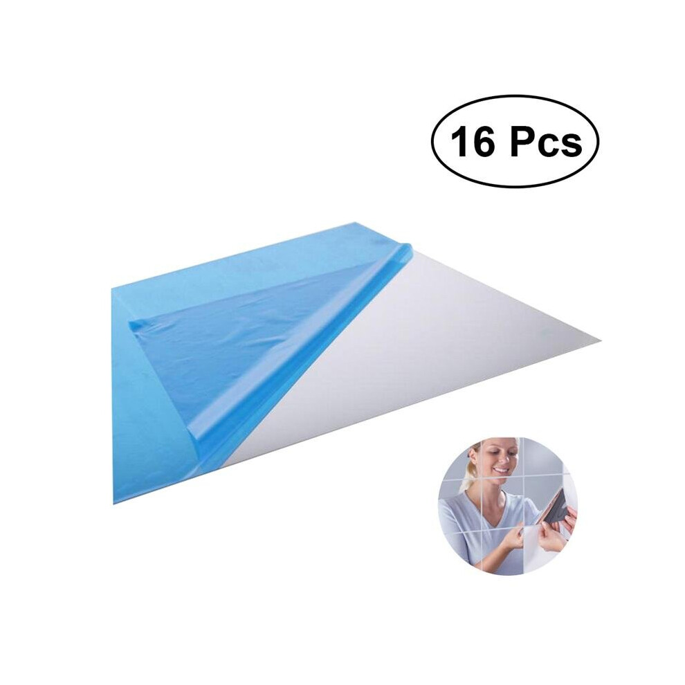 16 pcs 3D Mirror Wall Sticker Mirror Square Decal Wall Mirror Home Decoration DIY Self-adhesive Mirror Removable For Home