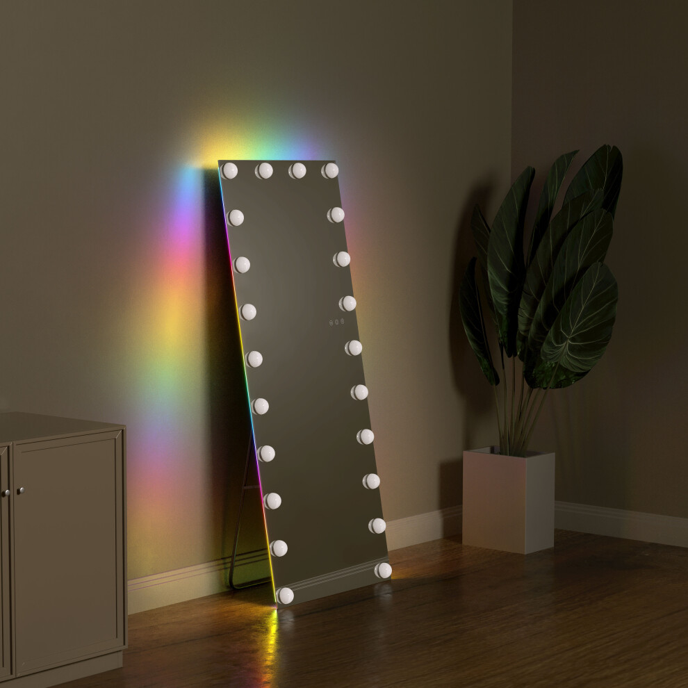 160x65cm RGB LED Full Length Hollywood Vanity Mirror with Lights