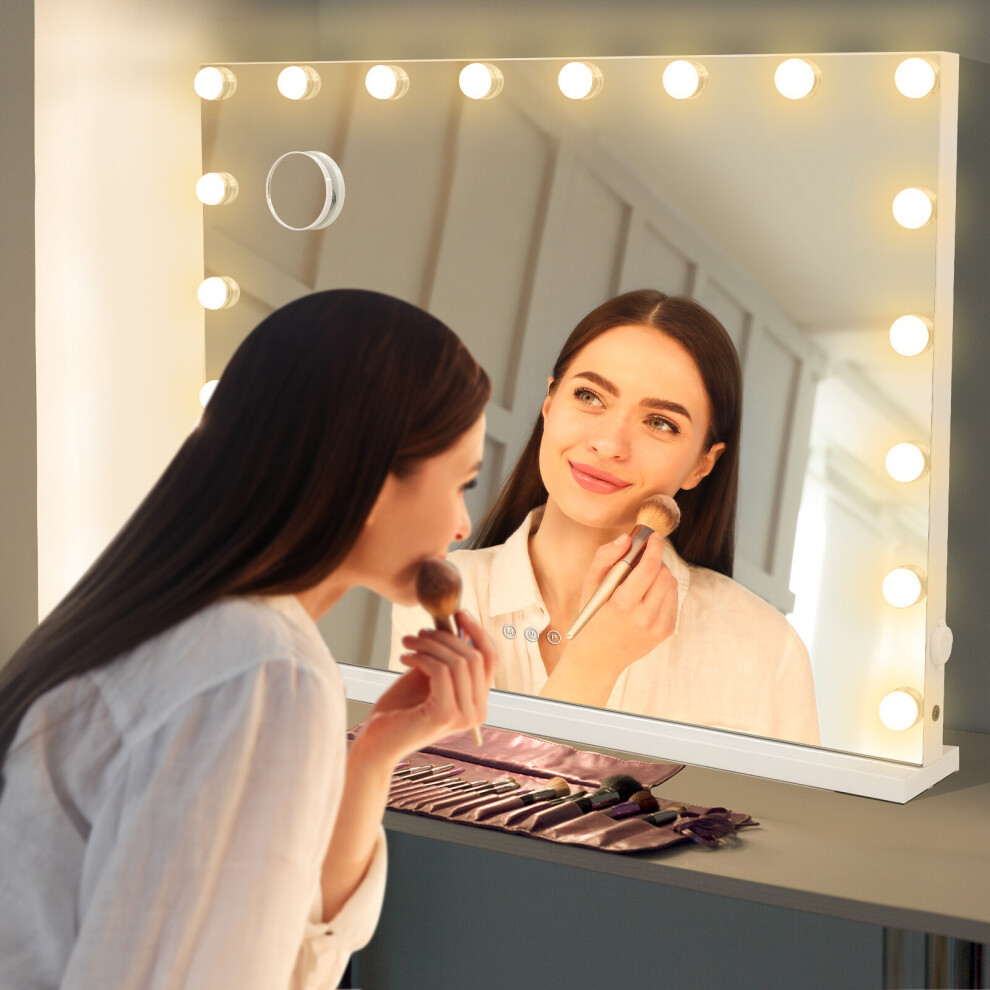 18 LED Light Up Hollywood Mirror Vanity Dimmable Make Up Mirror 80x63