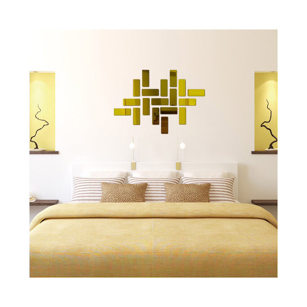 18PCS Removable Mirror Brick Wall Sticker Decal Self Adhesive Home Room Art Decor Mirror Stickers Home Decor