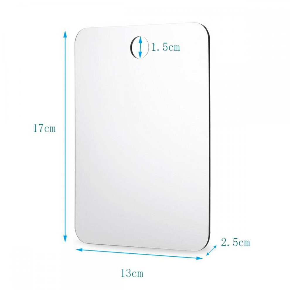 1pc Bathroom Decor Fog Travel Mirror Shower Mirror Bathroom Unbreakable Portable Traveling Shaving Mirror 13*17cm