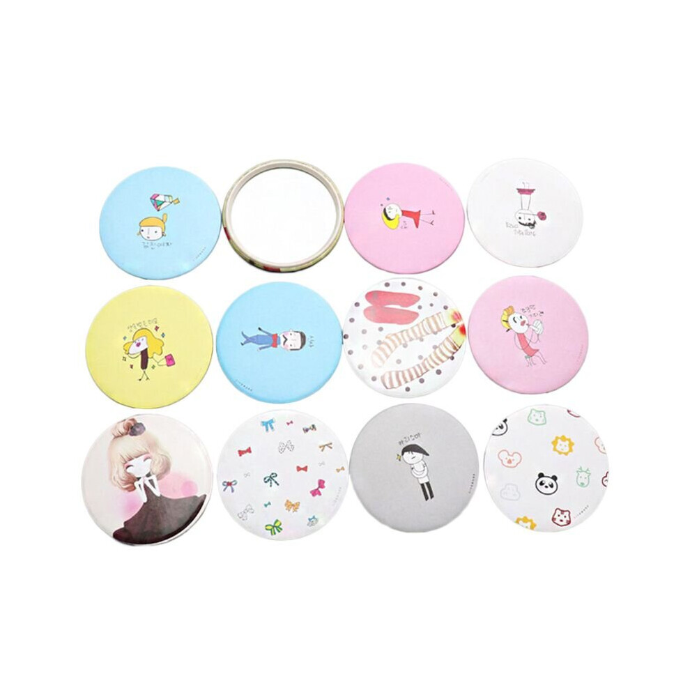 1Pc Cartoon Mini Portable Circular Hand Mirror Pocket Portable Makeup Tool