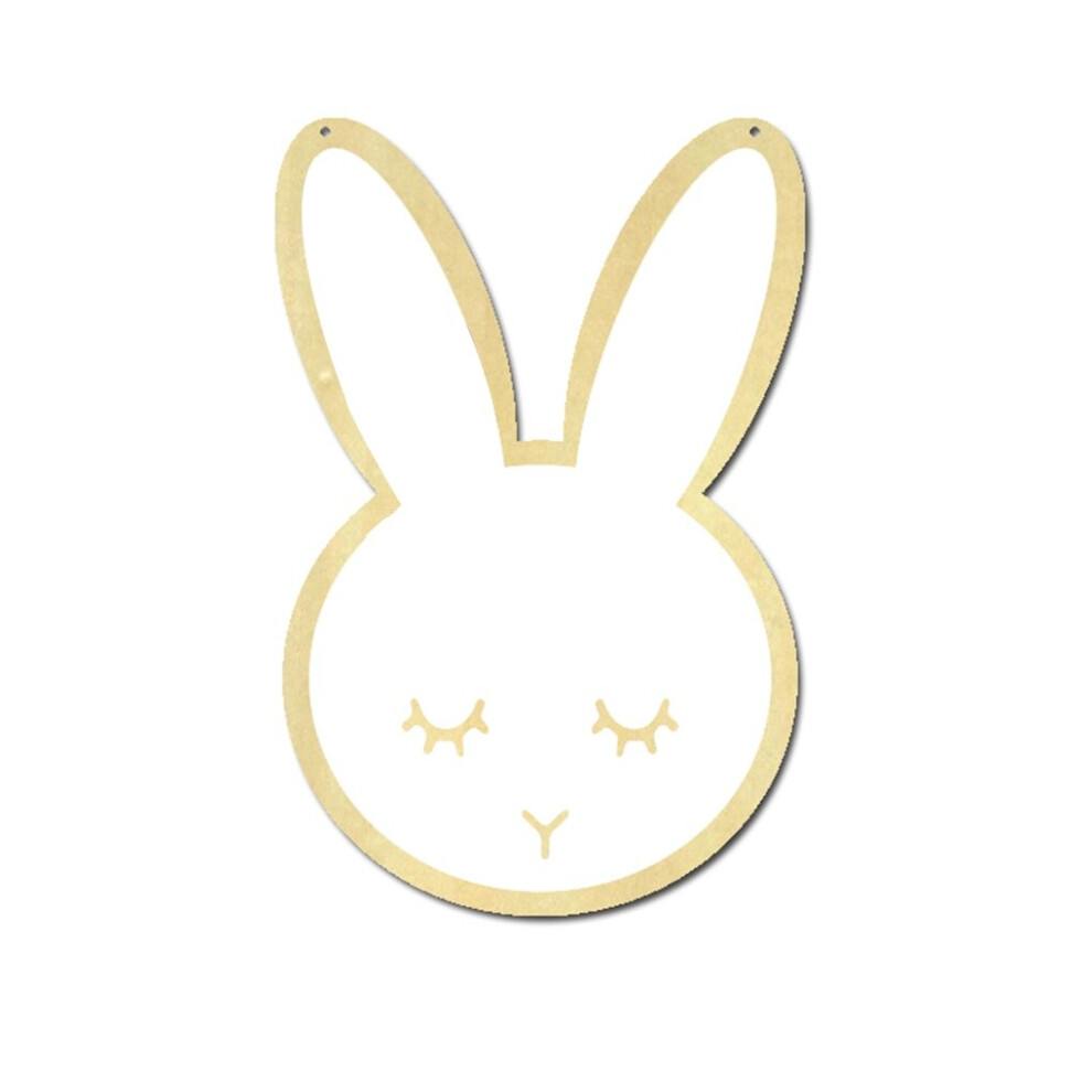 1pc Cartoon Rabbit Shape Wooden Mirror Wall Hanging Mirror Children Room Home Acrylic Decorative Mirror Ornaments Supplies