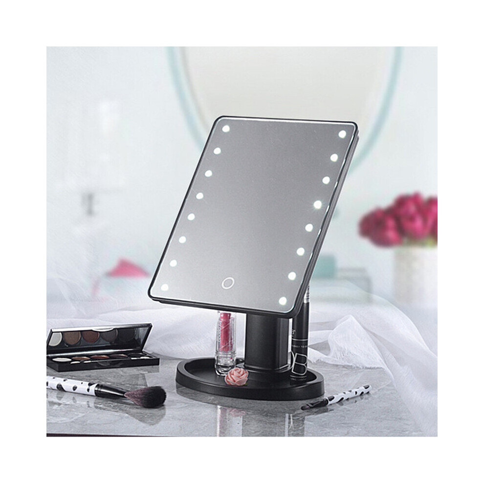 1Pc Creative Adjustable LED Makeup Mirror Bathroom Desktop Decorative Touch Dimmable Switch Cosmetic Storage Stand
