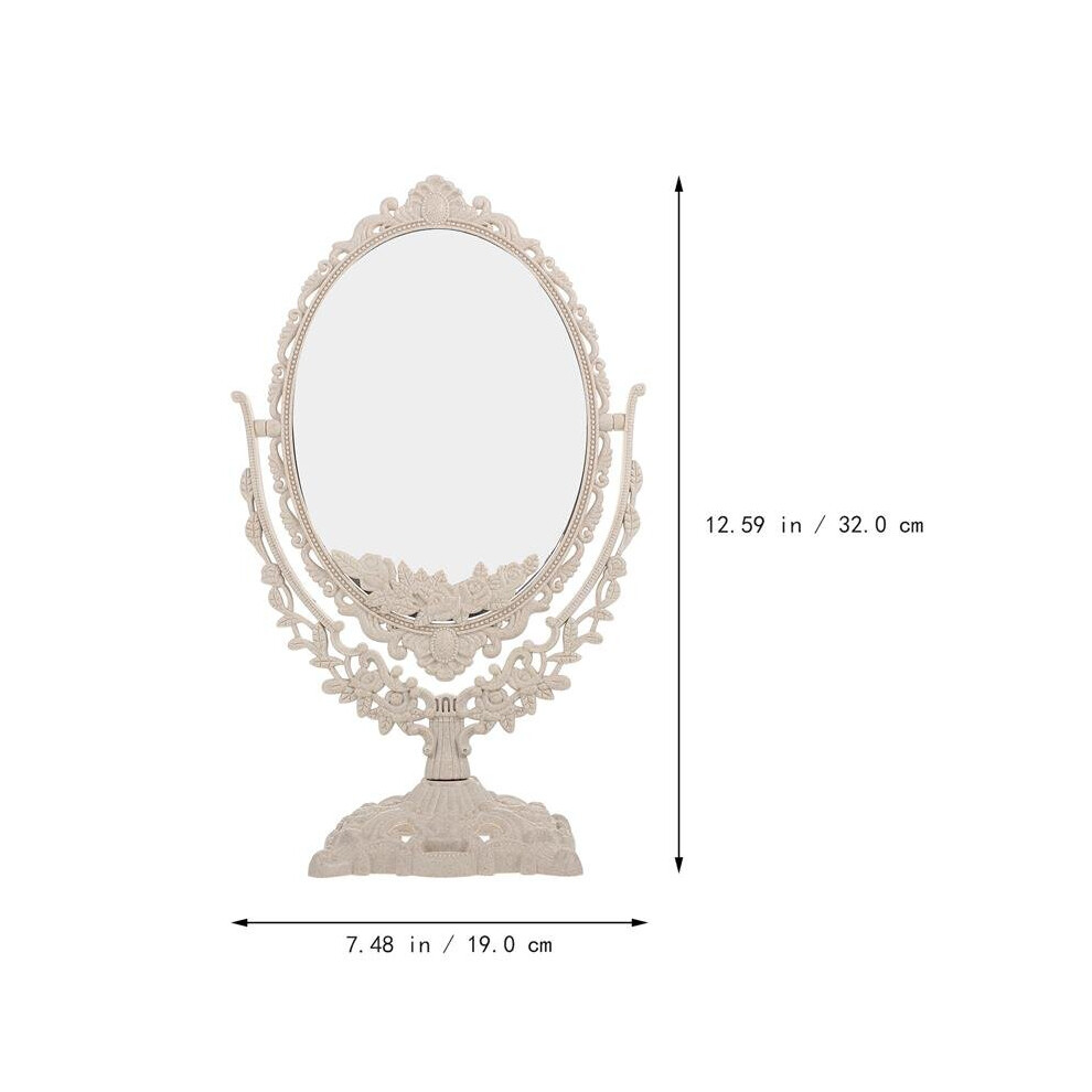 1PC Heart Shaped Makeup Mirror Vintage European Style Acrylic Single Side Makeup Mirror 360 Degree Swivel Desktop Makeup Tools
