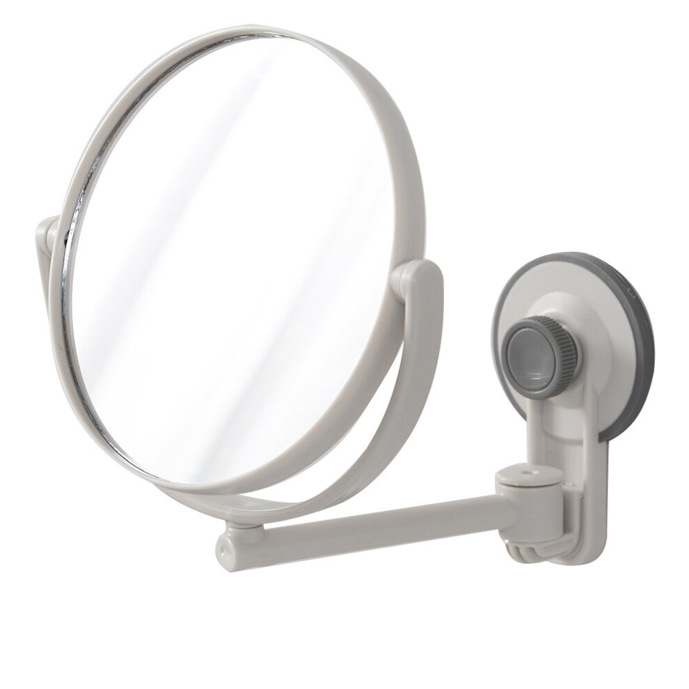 1pc Punch-Free Makeup Mirror Home Bathroom Wall Mounted Double-Sided Rotatable Magnifying Mirror