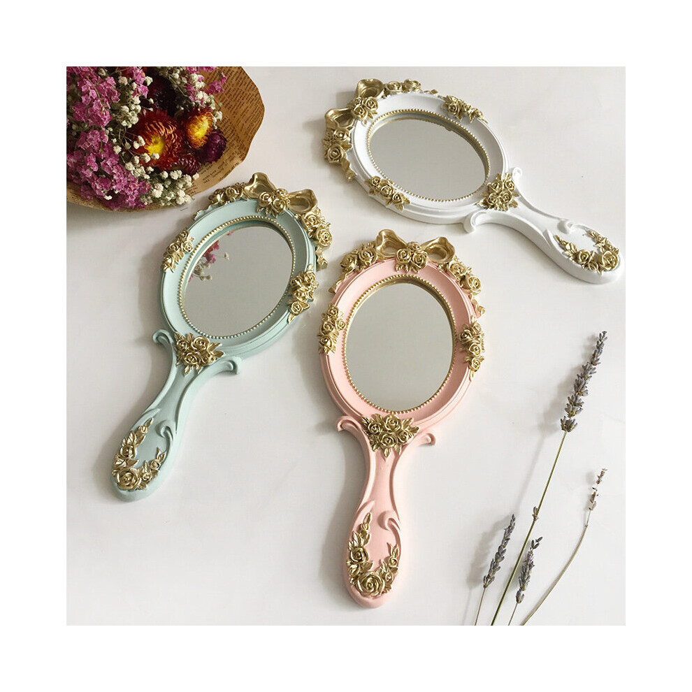 1Pc Rectangle Hand Hold Cosmetic Mirror With Handle Makeup Mirror Creative Wooden Vintage Hand Mirrors Makeup Mirror ZM1202 - Image 2