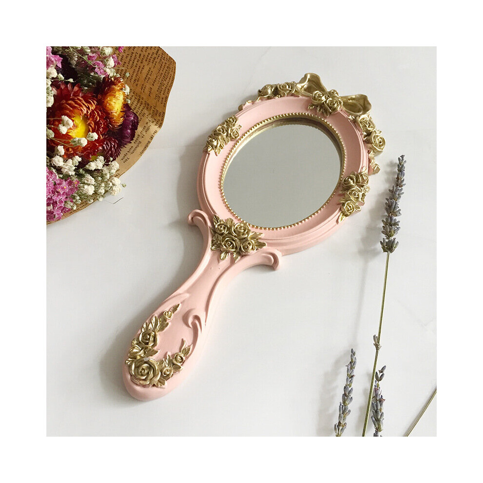 1Pc Rectangle Hand Hold Cosmetic Mirror With Handle Makeup Mirror Creative Wooden Vintage Hand Mirrors Makeup Mirror ZM1202 - Image 3