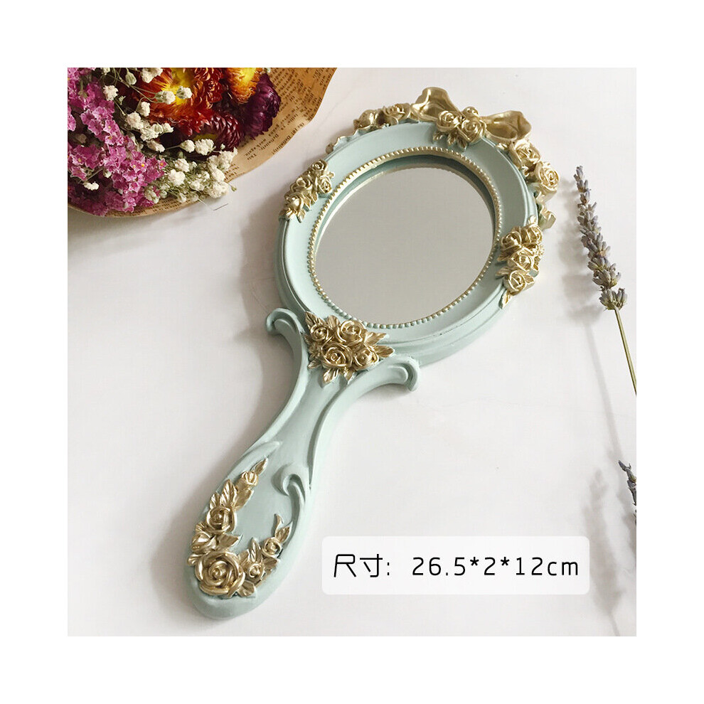1Pc Rectangle Hand Hold Cosmetic Mirror With Handle Makeup Mirror Creative Wooden Vintage Hand Mirrors Makeup Mirror ZM1202 - Image 4