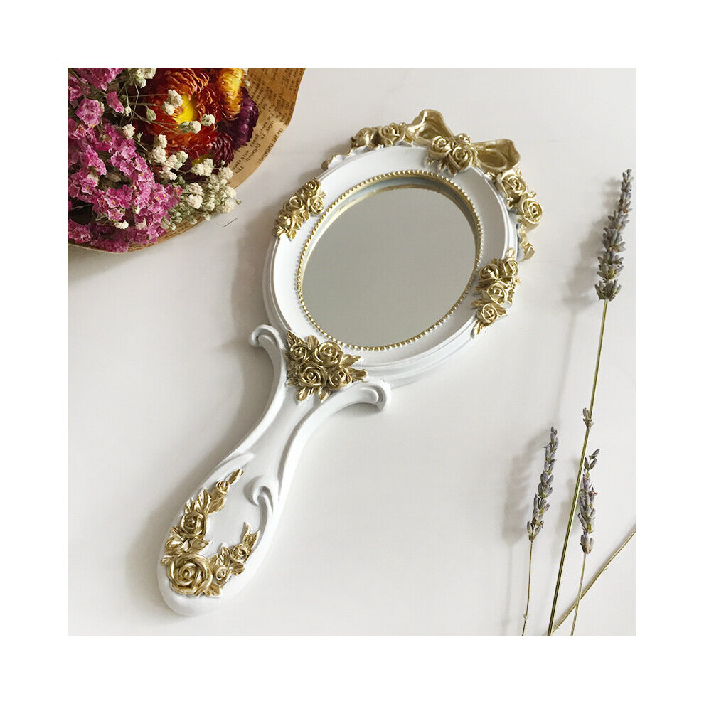1Pc Rectangle Hand Hold Cosmetic Mirror With Handle Makeup Mirror Creative Wooden Vintage Hand Mirrors Makeup Mirror ZM1202 - Image 5