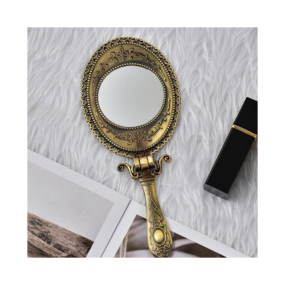 1Pc Vintage Style Handheld Mirror Ladies Cosmetic Mirror Portable Makeup Mirror - Image 2