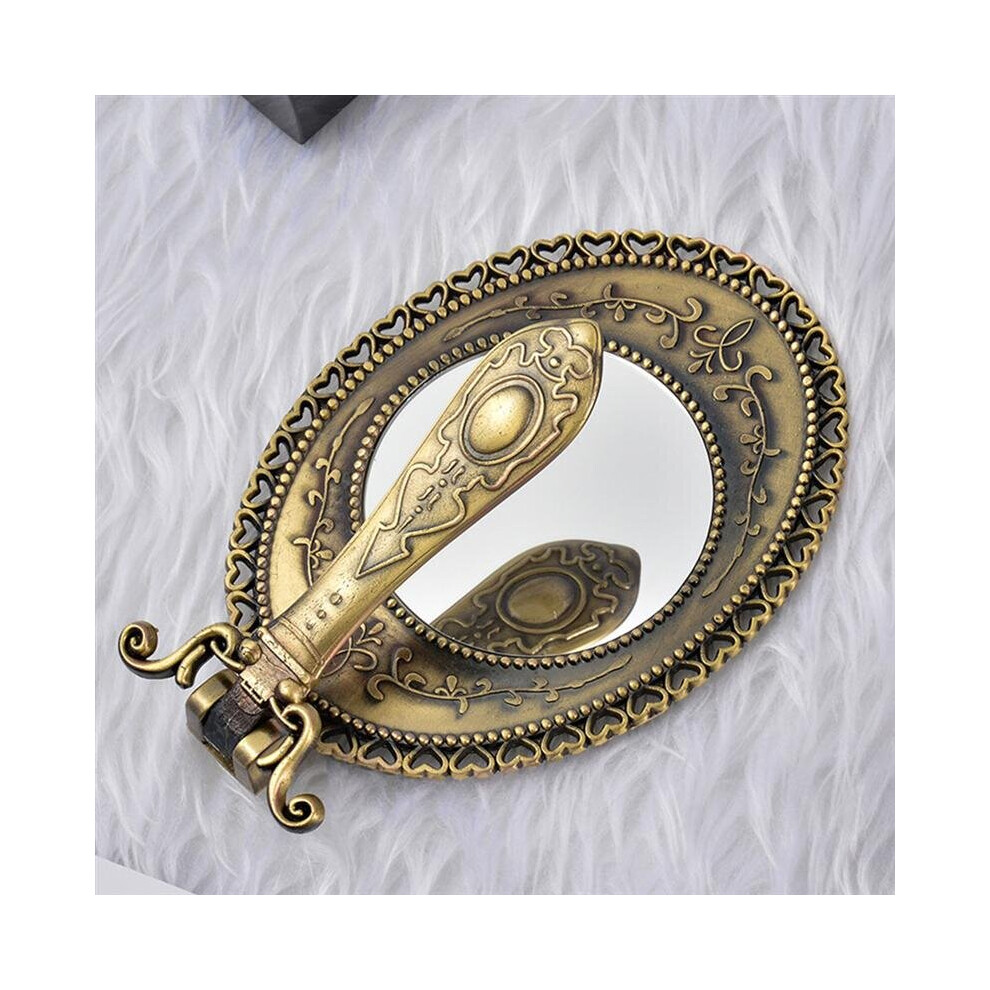 1Pc Vintage Style Handheld Mirror Ladies Cosmetic Mirror Portable Makeup Mirror - Image 3