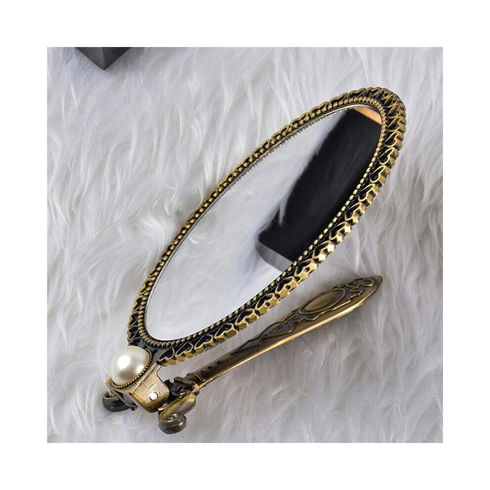 1Pc Vintage Style Handheld Mirror Ladies Cosmetic Mirror Portable Makeup Mirror - Image 4