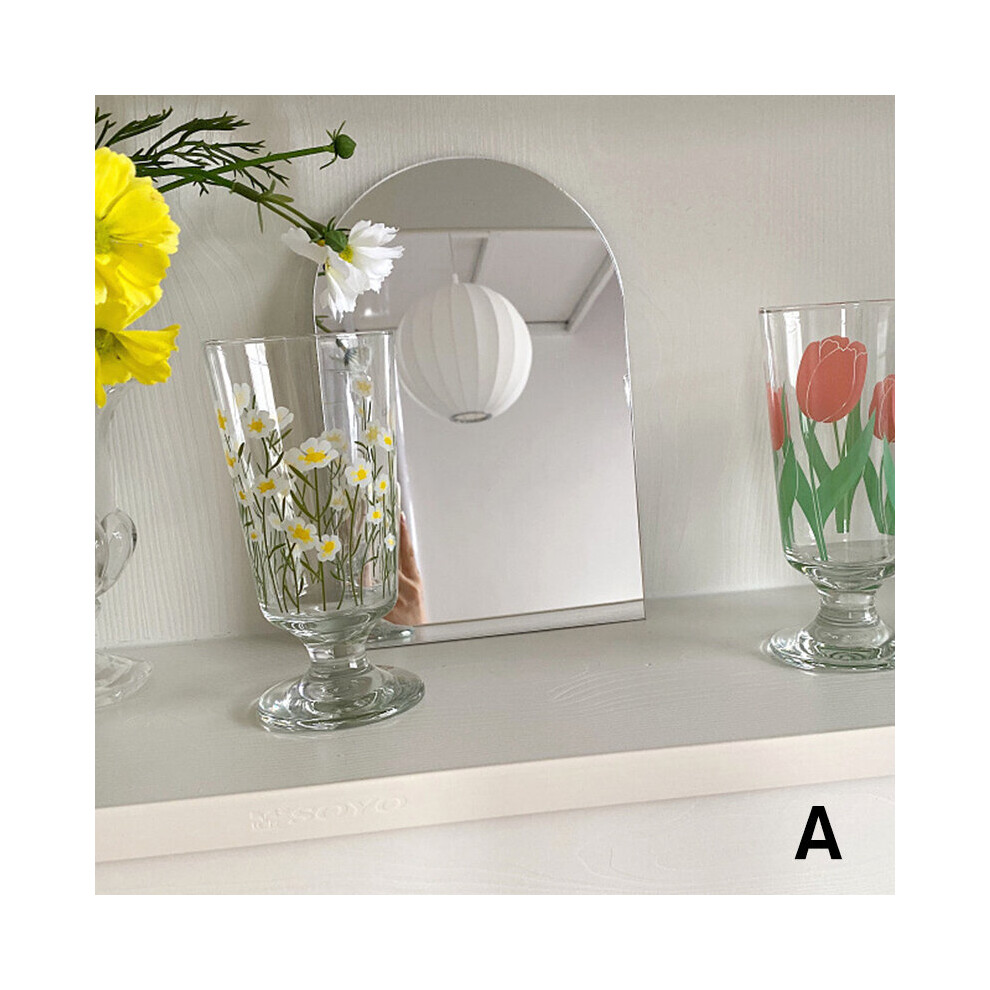 1pc Wavy Makeup Beauty Mirror Acrylic Mirror Sheet Irregular Edge Desktop Mirror Bedroom Decorative Craft Accessories