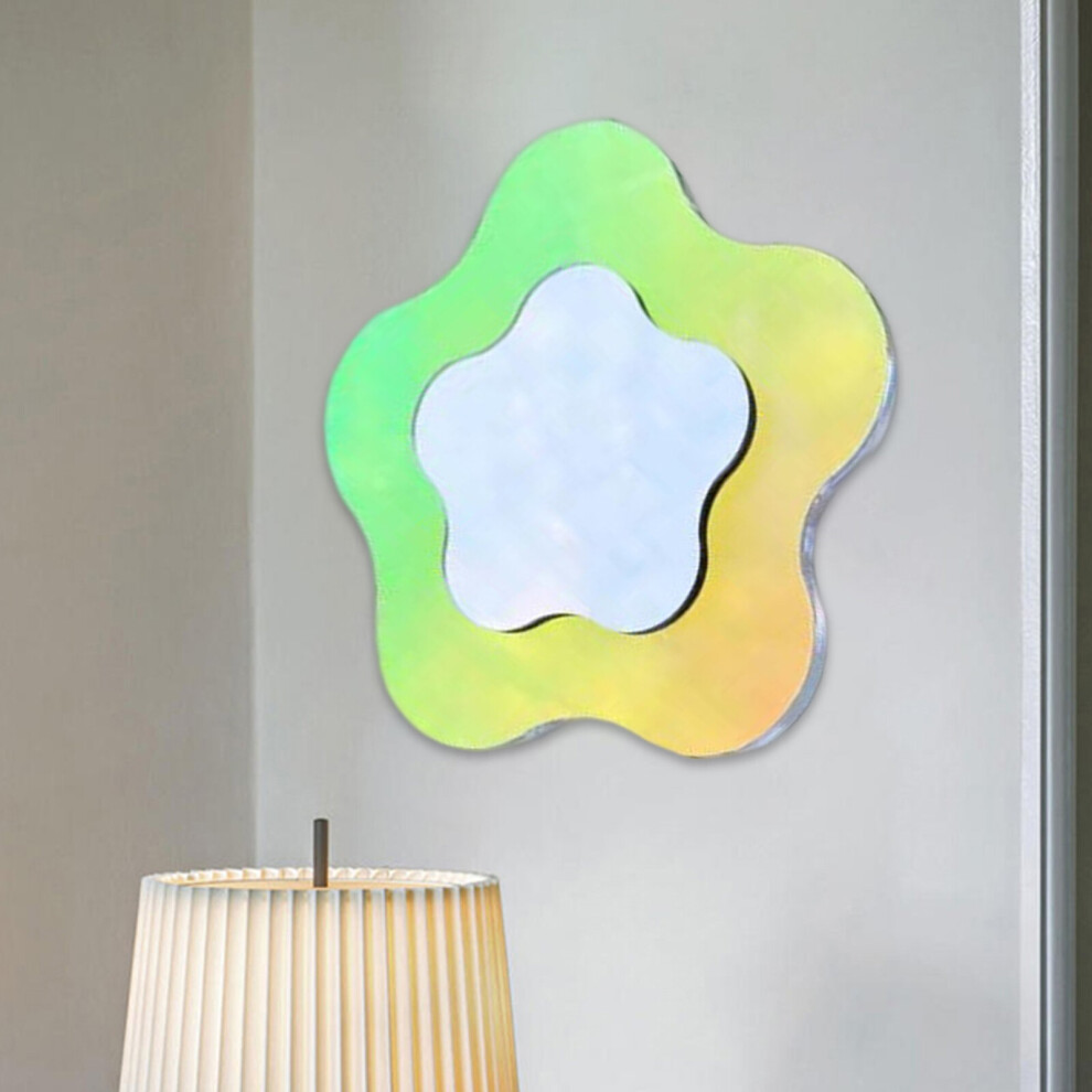 1Pcs Makeup Mirror Acrylic Spaces Colorful Mirror for Bedroom Living Room Ins Acrylic Large Flower Colorful Make-up Mirror - Image 6