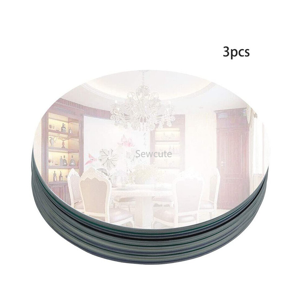 200mm Round Mirror Glass Tray for Wedding Decorations Decor Candle Tray Plate for Baby Shower Parties Centerpieces 2mm thickness