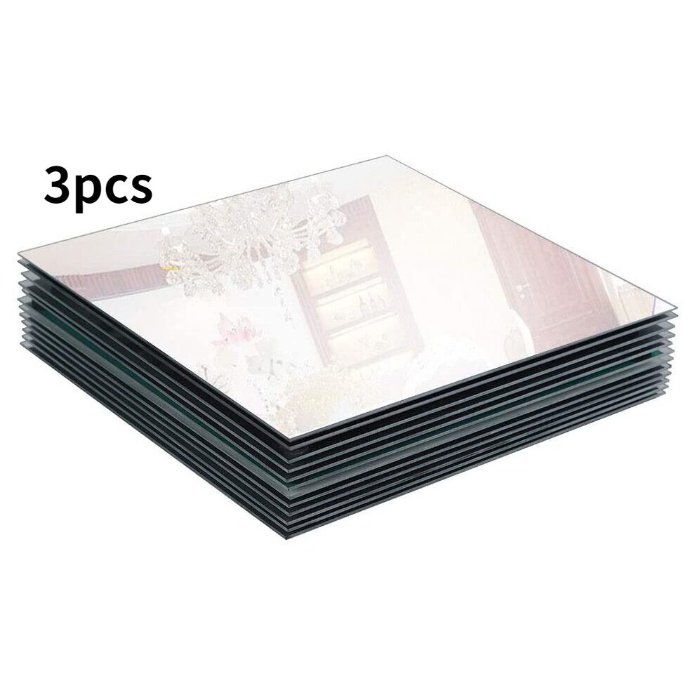 200mm Square Mirror Glass for Wedding Decorations Decor Candle Tray Plate for Baby Shower Parties Centerpieces 2mm thickness