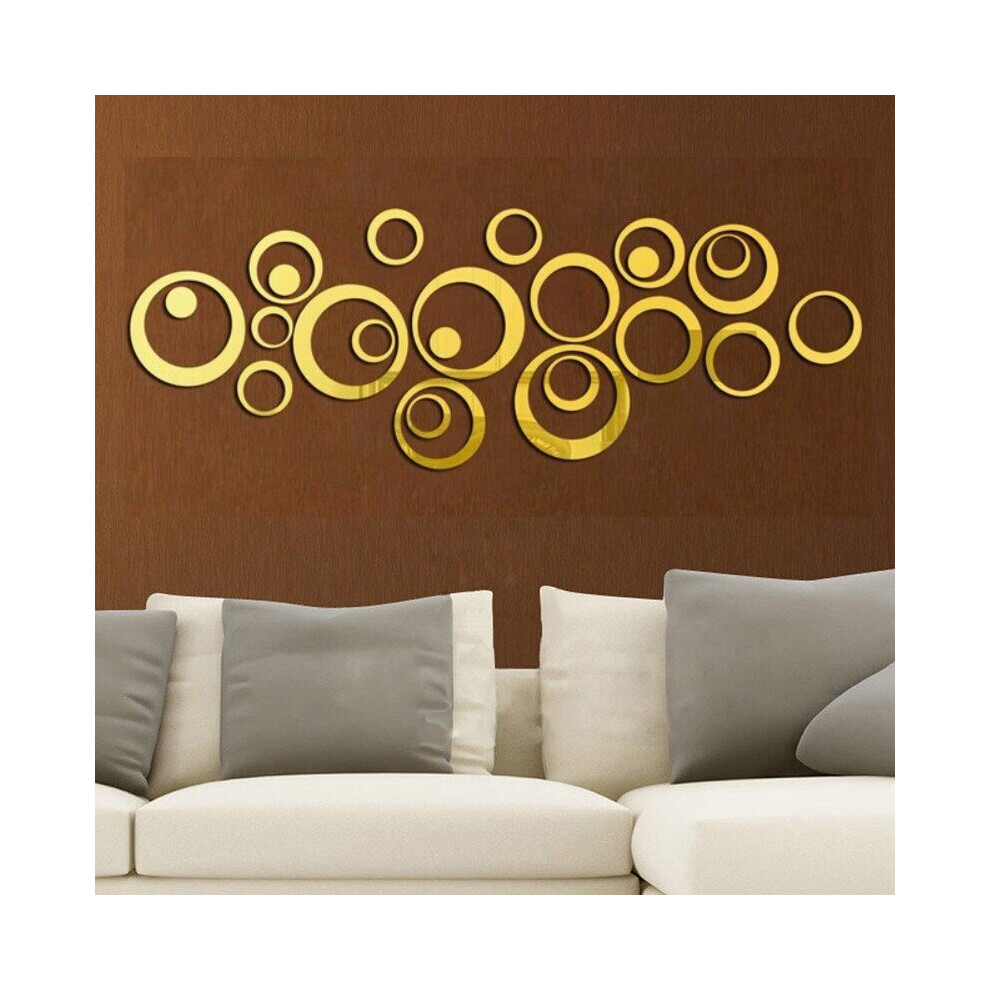 24pcs 3D Wall Stickers Acrylic Mirror 3D Wall Stickers Living Room Personalized Interior Wall Decoration Round Decoration