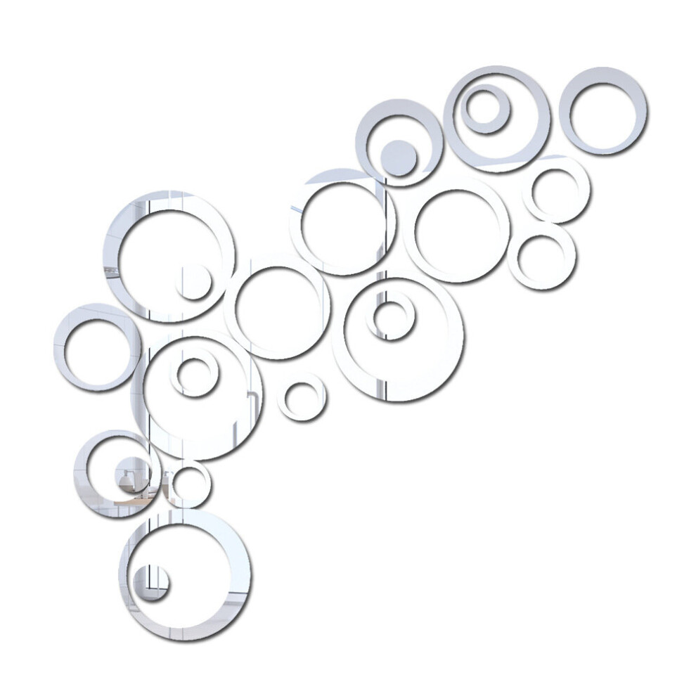 24pcs Circle Bathroom Acrylic 3D Mirrors Irregular Mirror Living Room Decoration Mini Sticker Mirror Room Decor