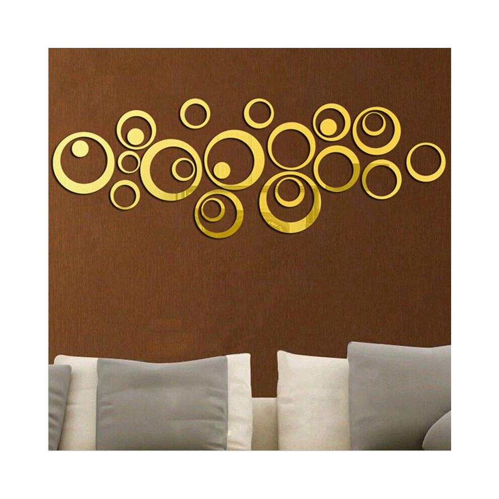24pcs/set Mirror Ring Circles Wall Stickers Removable Decal Vinyl Art Mural Wall Sticker Home Adesivo De Parede Home Decoration