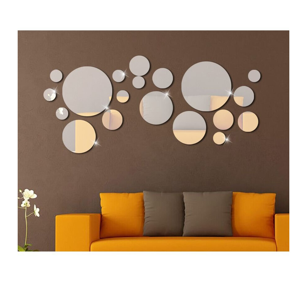 26pcs Ball Room Bathroom Decor Acrylic Wall Mirror Irregular Mirror Living Room Decoration Mini Sticker Mirror