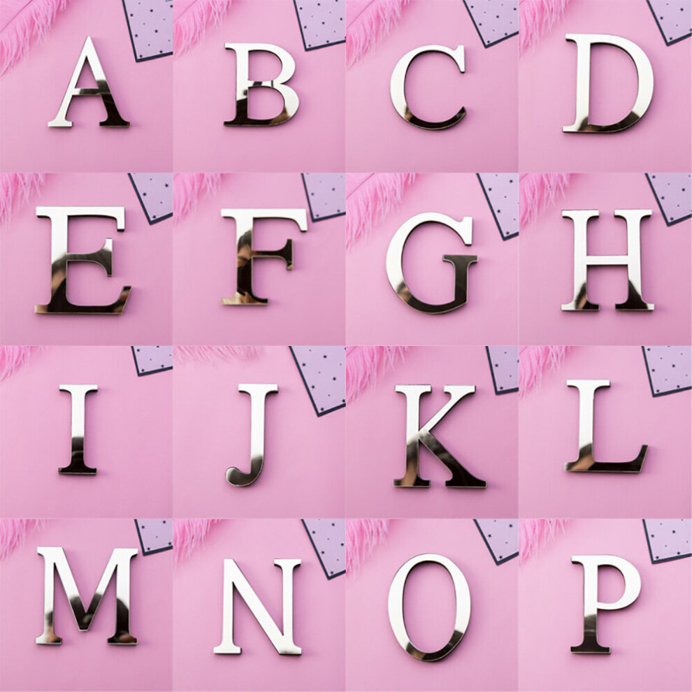 28pcs/Set English Letters 3D Acrylic Mirror Wall Sticker Waterproof Acrylic DIY Combination Home Self Adhesive Decoration