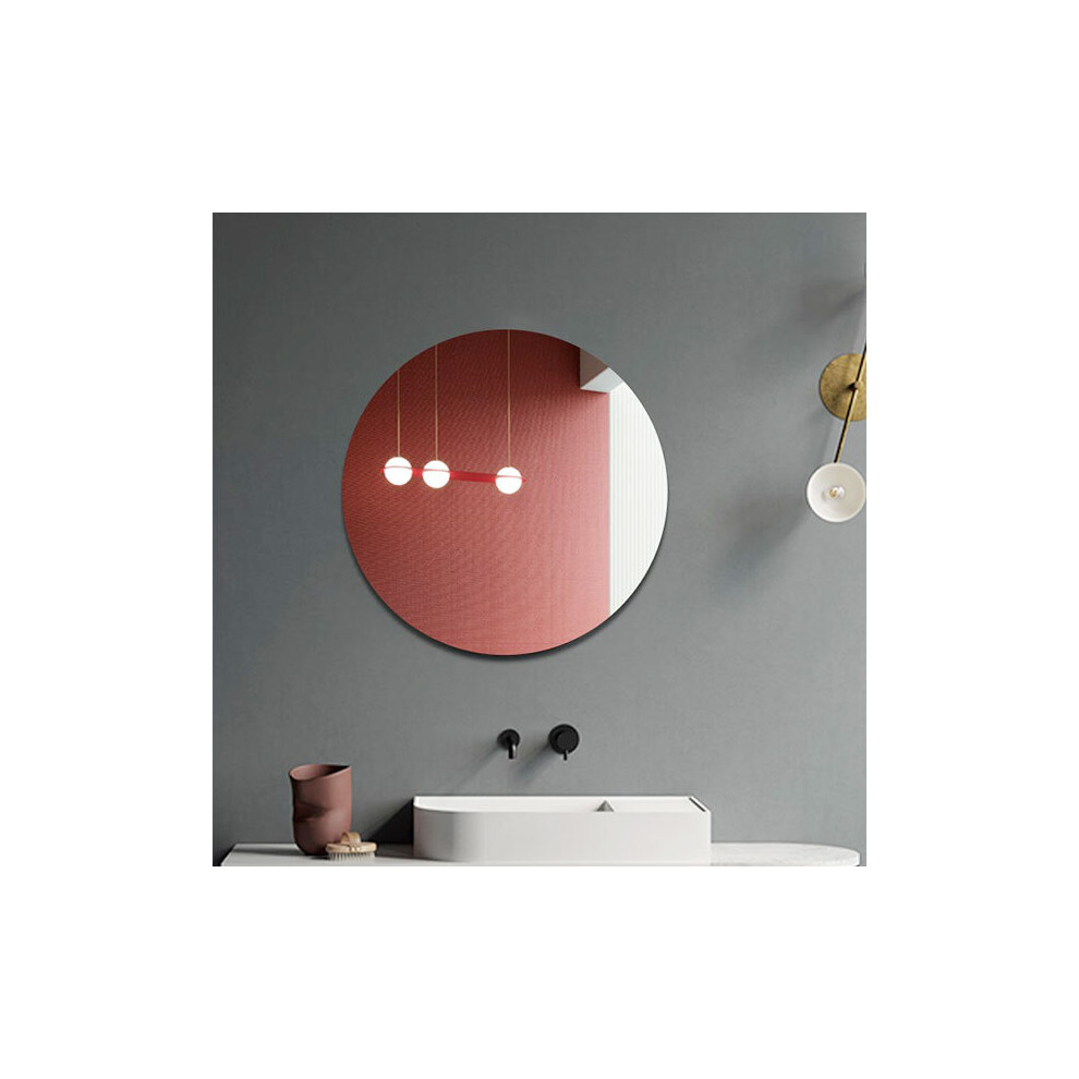 2pcs Mirror Decorative Wall Mirrors Sticker Room Decor Glass Soft Mirror Wall Sticker Home Bathroom Living Room Wall Decor