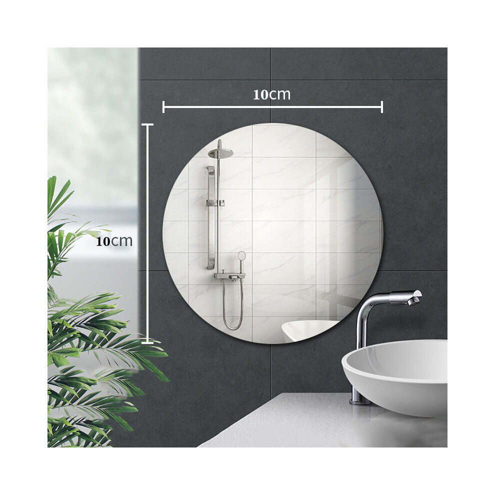2pcs Mirror Decorative Wall Mirrors Sticker Room Decor Glass Soft Mirror Wall Sticker Home Bathroom Living Room Wall Decor