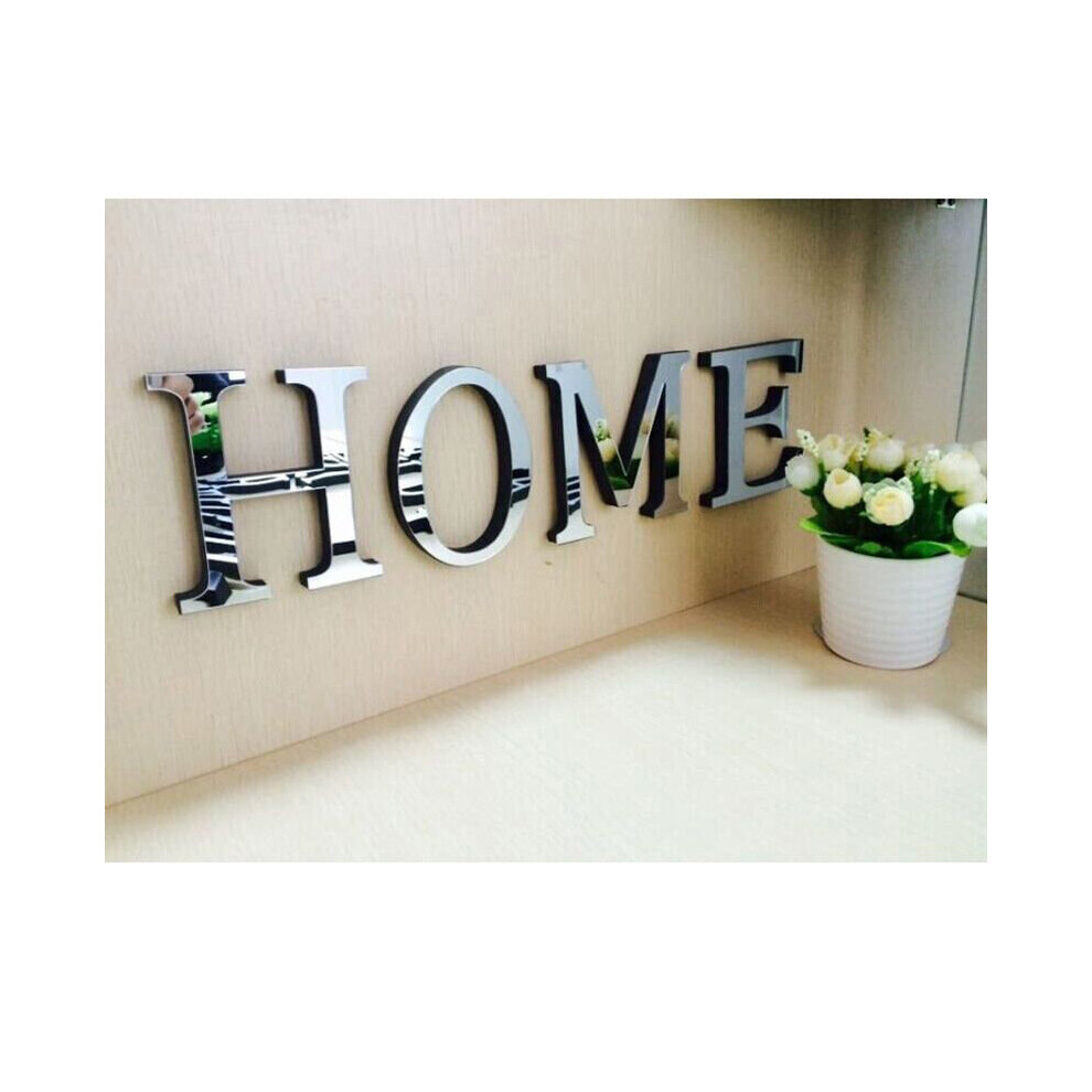 3D Acrylic 4Letters Mirror Sticker Home Love Small Mirror Art Decal Sticker Self-Adhesive For Home Tiles Wall Decorative Sticker