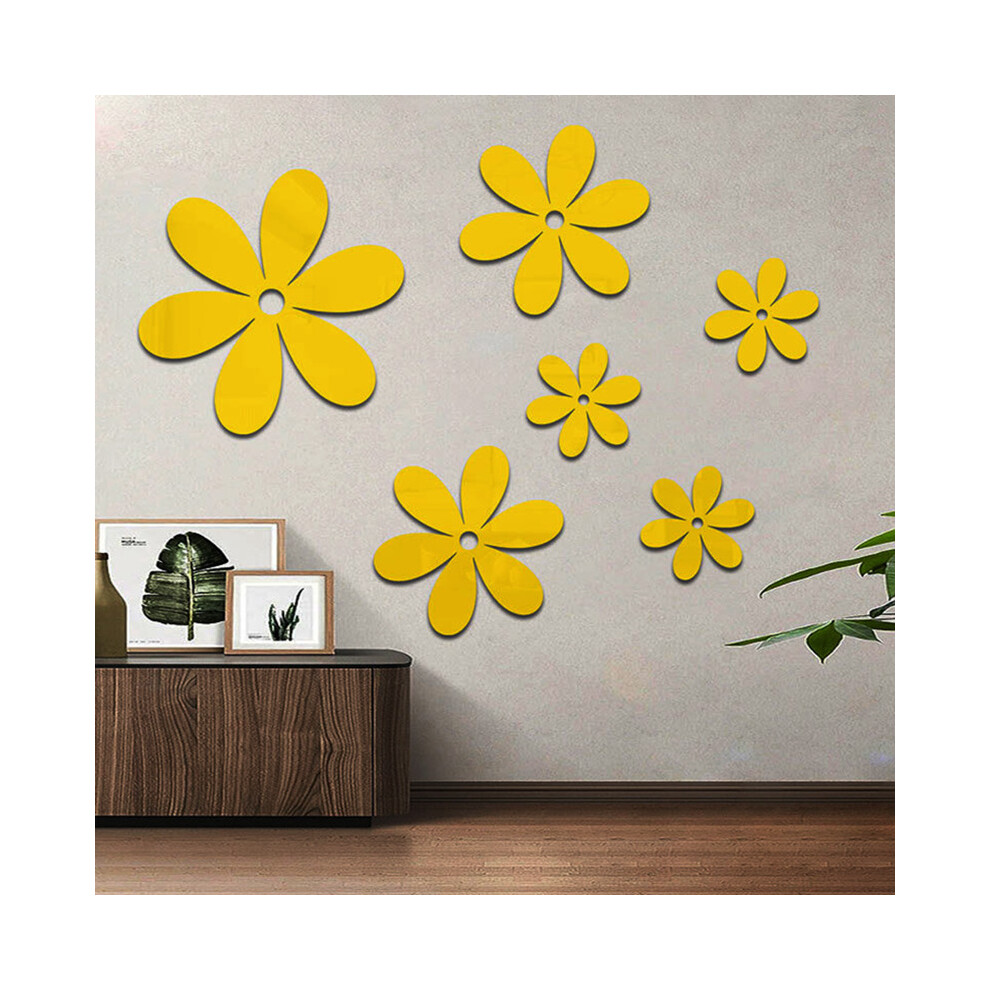 3D Acrylic Flower Wall Mirror Stickers Removable Art Mirror Wall Stickers Art Decal DIY Kids Living room Home Room Decor