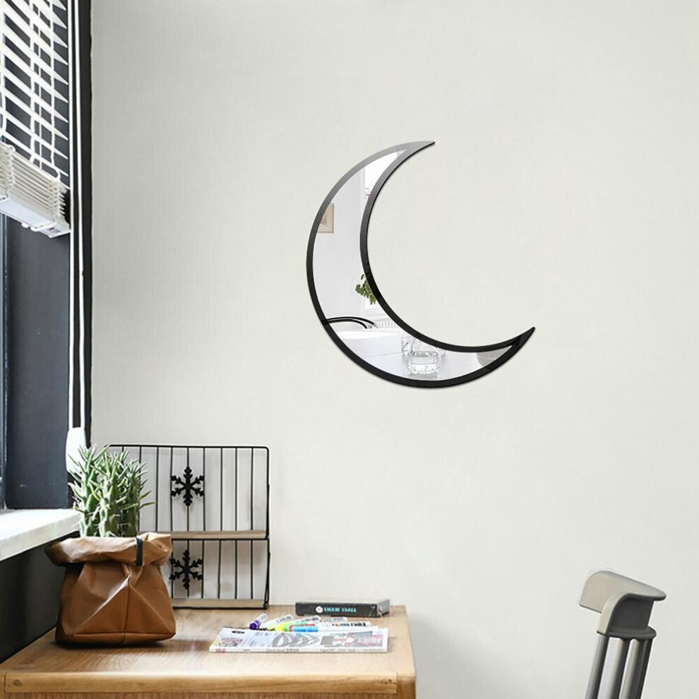 3D Crescent Moon Home Decorative Mirror Self Adhesive Acrylic Mirror Nordic Wall Mounted Mirror For Living Room Bedroom