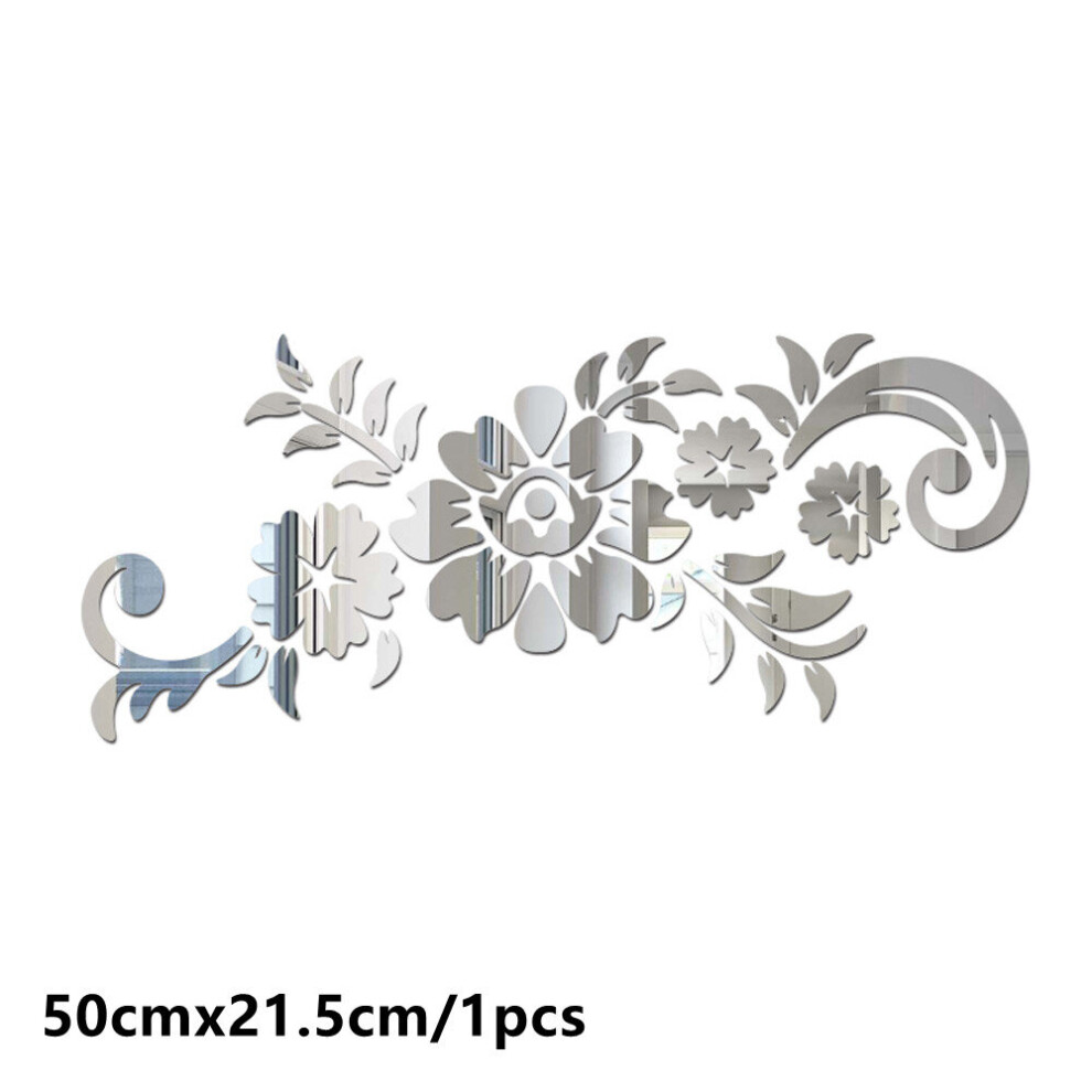3D DIY Acrylic Mirror Stickers for Room Decoration Flower Wall Decals Sticker Living Room Bedroom Home Decoration Accessories