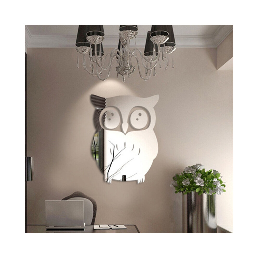 3D Owl Wall Stickers Decorative Mirrors Room Decor Mirror Stickers For Living Room Home Deor Espejos Decorativos