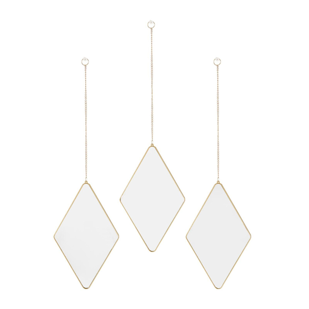3Pcs Boho Wall Hanging Mirror Decor Chain Mirrors for Home Apartment Bedroom