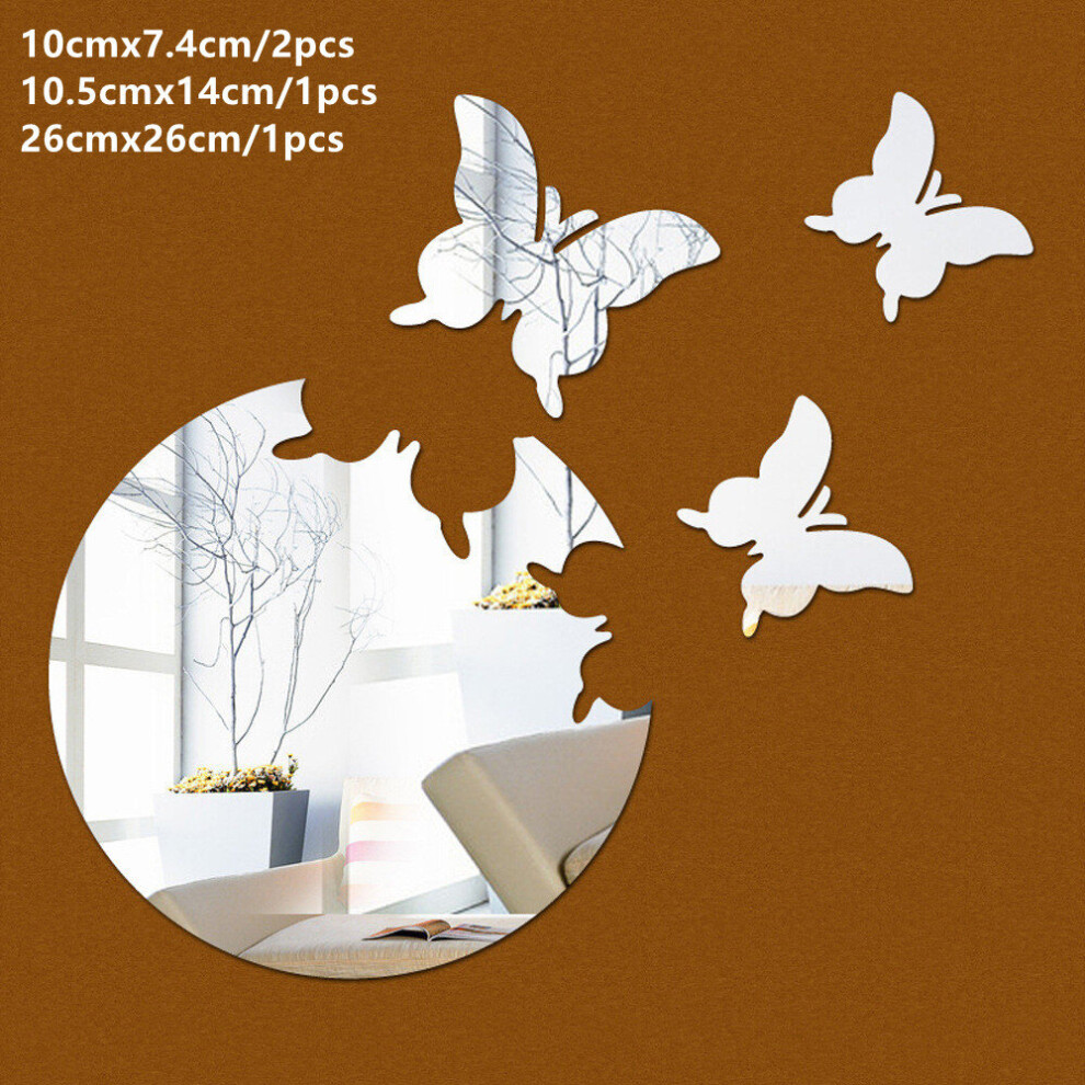 4pcs 3D Butterfly DIY Mirror Wall Sticker Room Decor Stickers Decal Bedroom Bathroom Home Decor Treandy Wall Decor