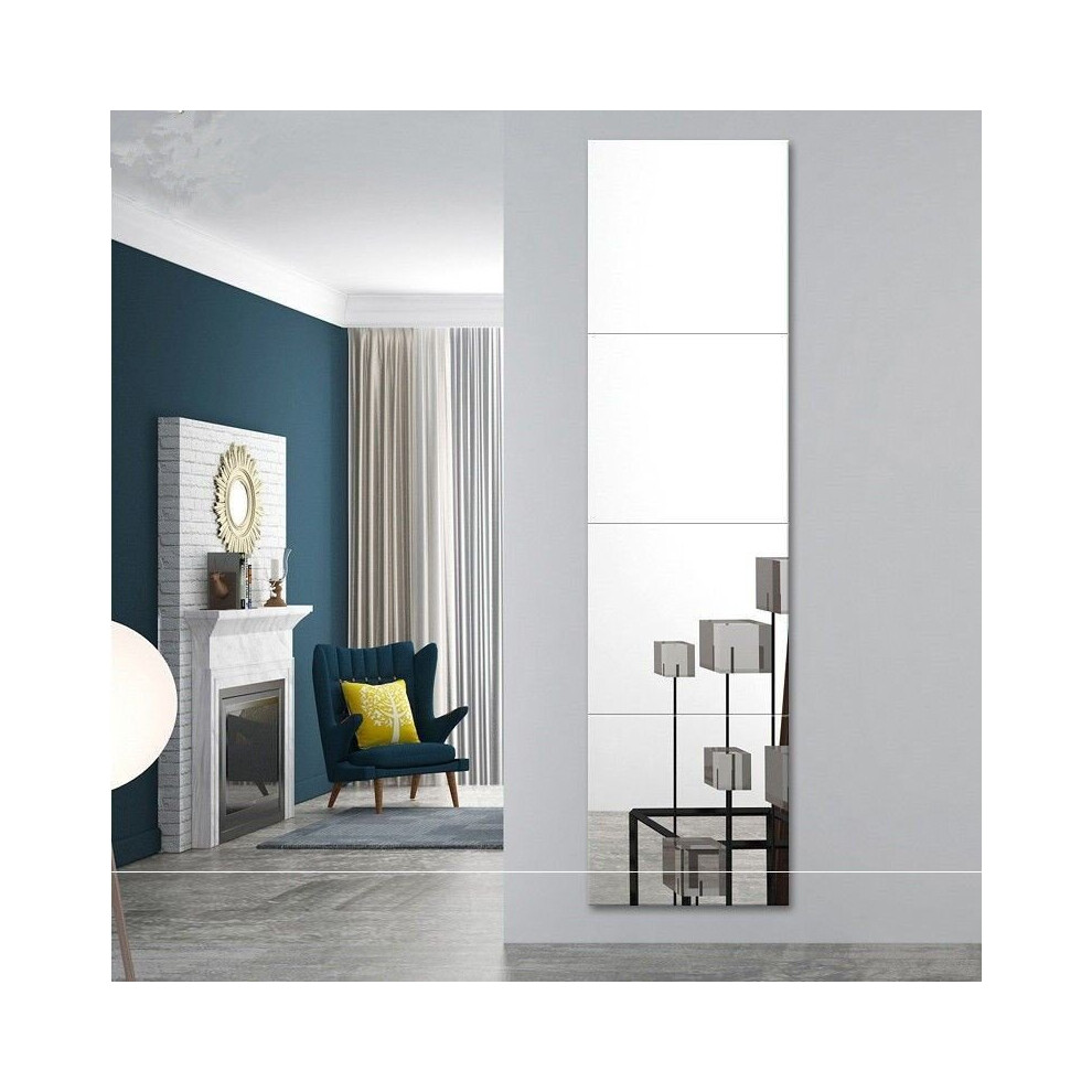 (4pcs, 40*40cm) Acrylic Adhesive Wall Mirror Tiles