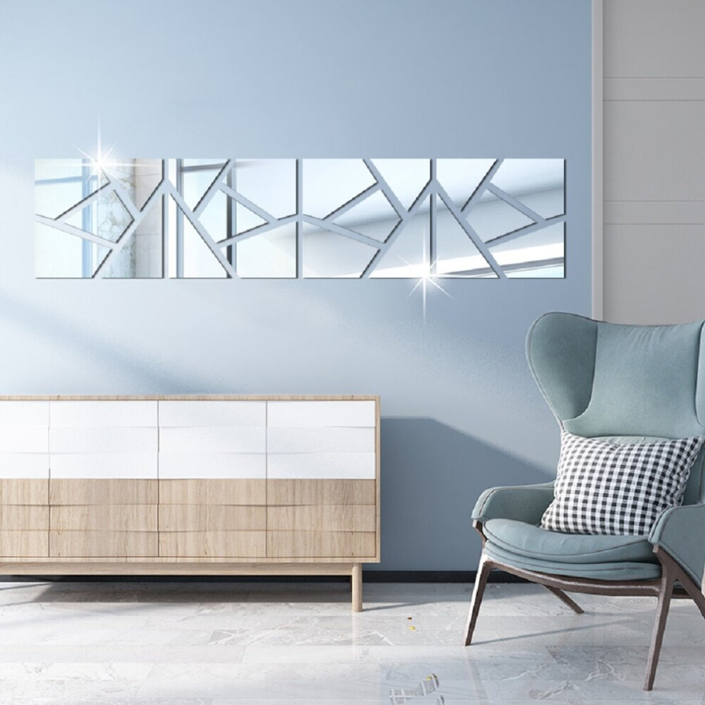 4pcs Decorative Mirrors Wall Stickers DIY Room Decor Stitching Mirror Stickers For Living Room Espejos Decorativos