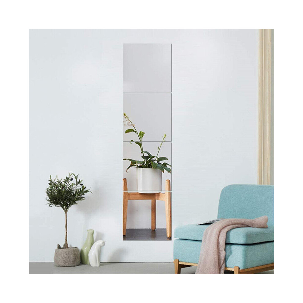 4PC/SET Acrylic Mirror 20cmx20cm Full Body Length Mirror Shatterproof Accurate Reflection Decorative Mirrors Dressing Mirror