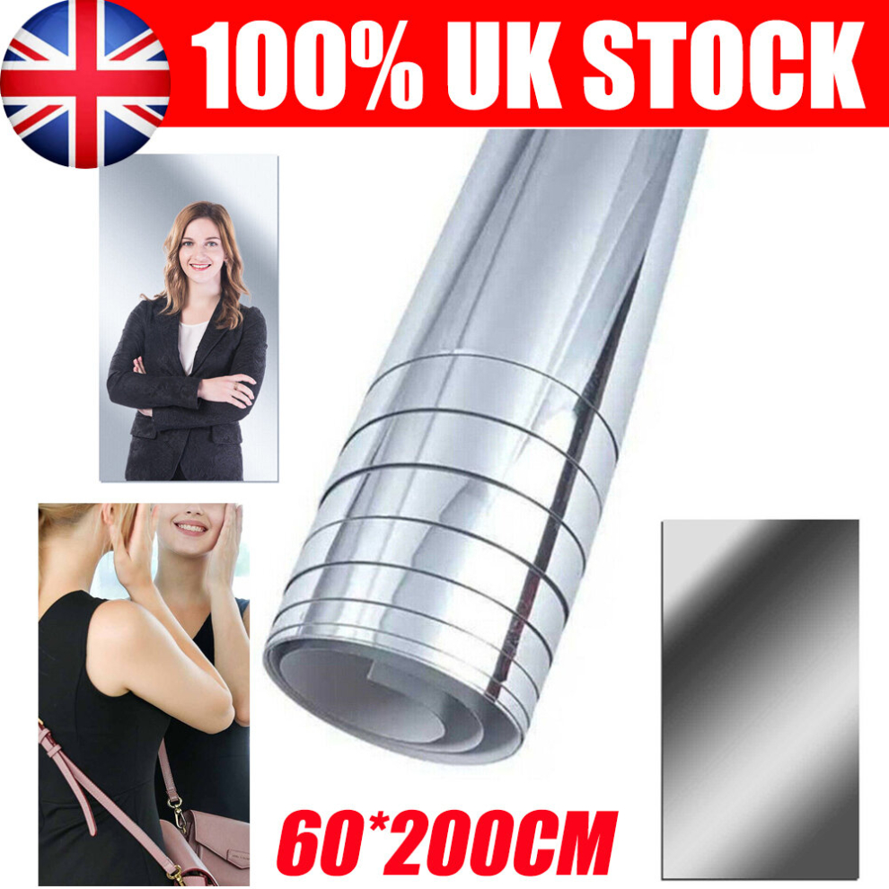 60*200cm Self Adhesive Rectangle Glass Mirror Tiles Wall Sticker Home D?cor