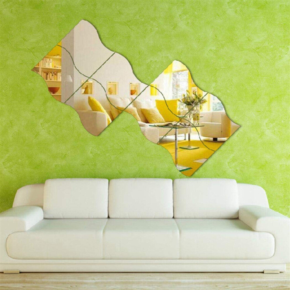 6Pcs Creative Wall Stickers Mirror Stickers Decal For Living Room Mirrors Can Be Freely Matched For Bedroom Home Decor